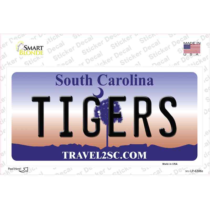 Tigers South Carolina Novelty Sticker Decal Small