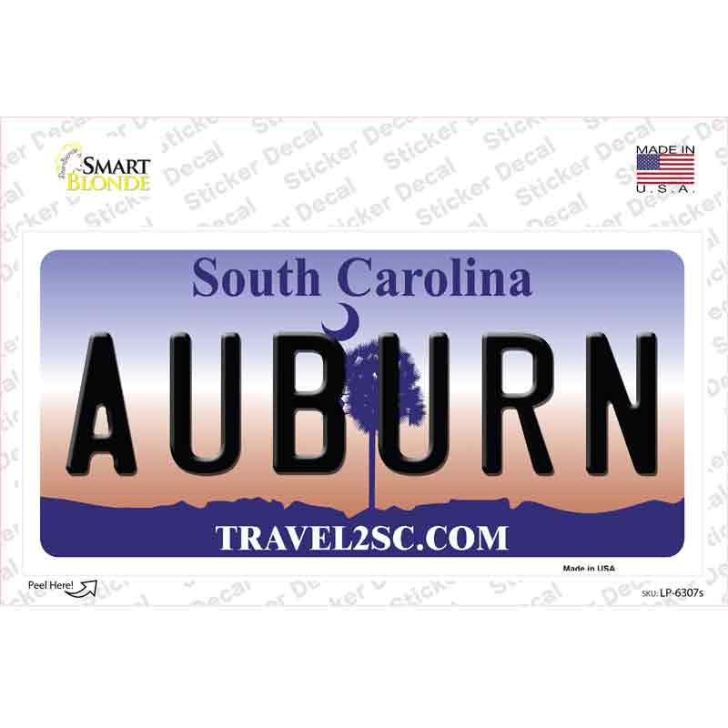 Auburn South Carolina Novelty Sticker Decal Small