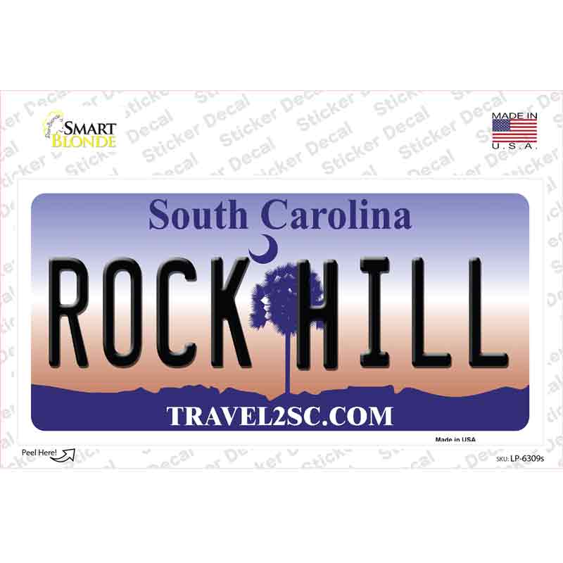 Rock Hill South Carolina Novelty Sticker Decal Small