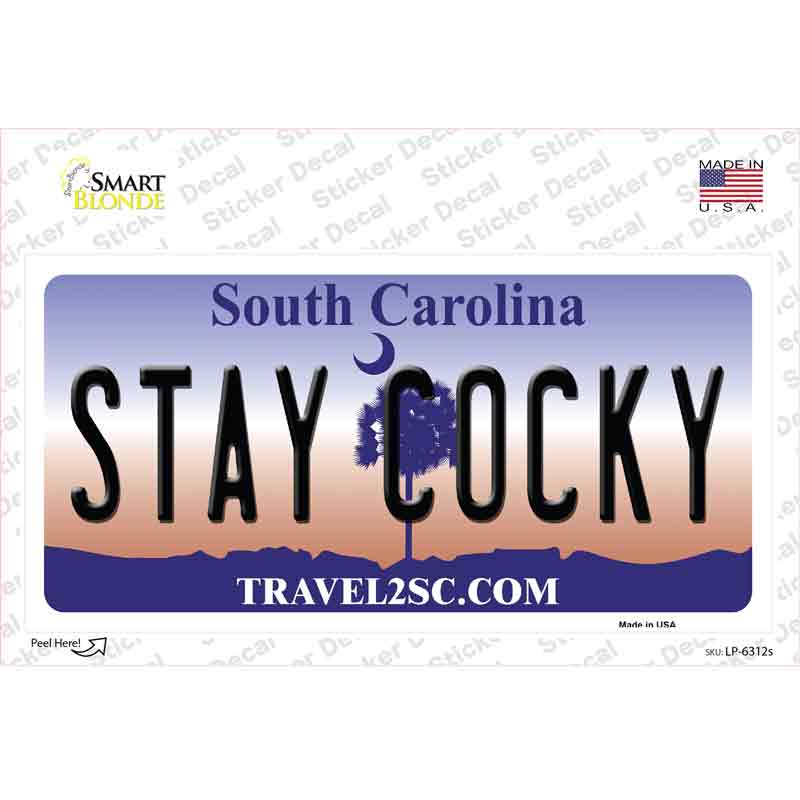 Stay Cocky South Carolina Novelty Sticker Decal Small