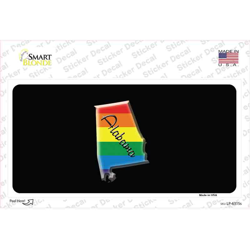 Alabama Rainbow Novelty Sticker Decal Small