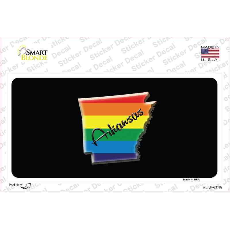 Arkansas Rainbow Novelty Sticker Decal Small