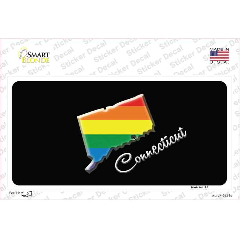 Connecticut Rainbow Novelty Sticker Decal Small