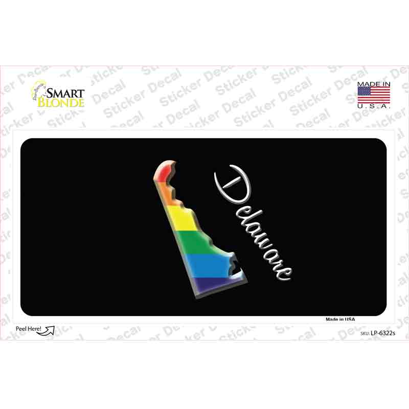 Delaware Rainbow Novelty Sticker Decal Small