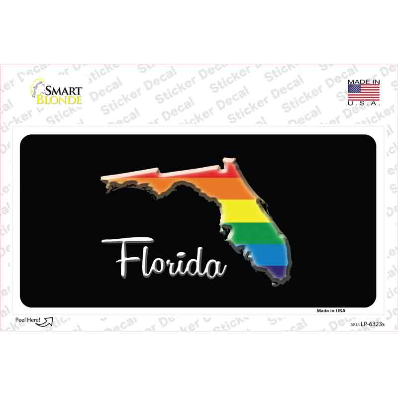 Florida Rainbow Novelty Sticker Decal Small