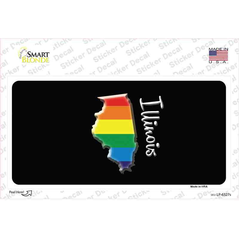 Illinois Rainbow Novelty Sticker Decal Small