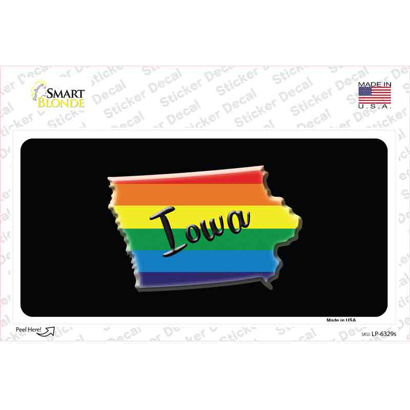 Iowa Rainbow Novelty Sticker Decal Small