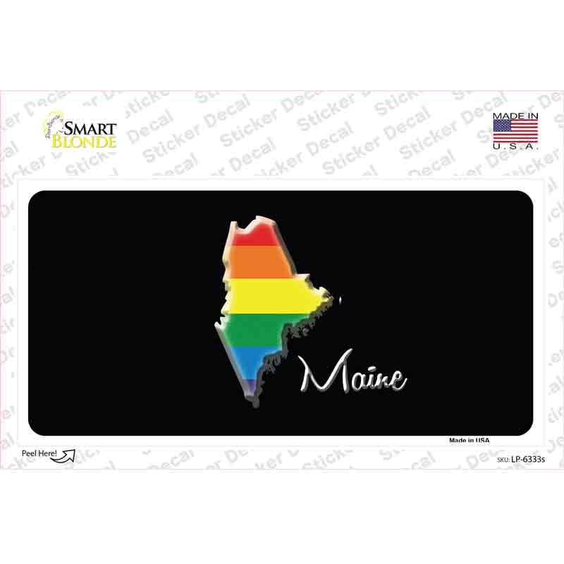 Maine Rainbow Novelty Sticker Decal Small