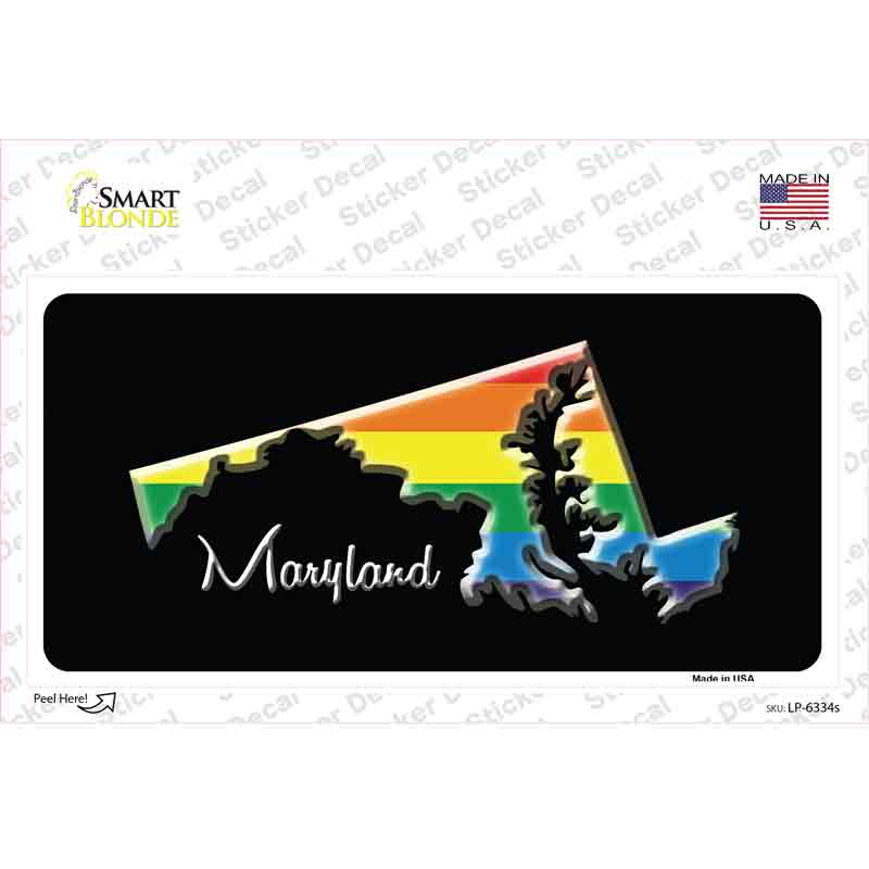 Maryland Rainbow Novelty Sticker Decal Small