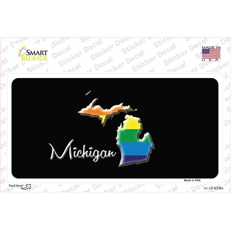 Michigan Rainbow Novelty Sticker Decal Small