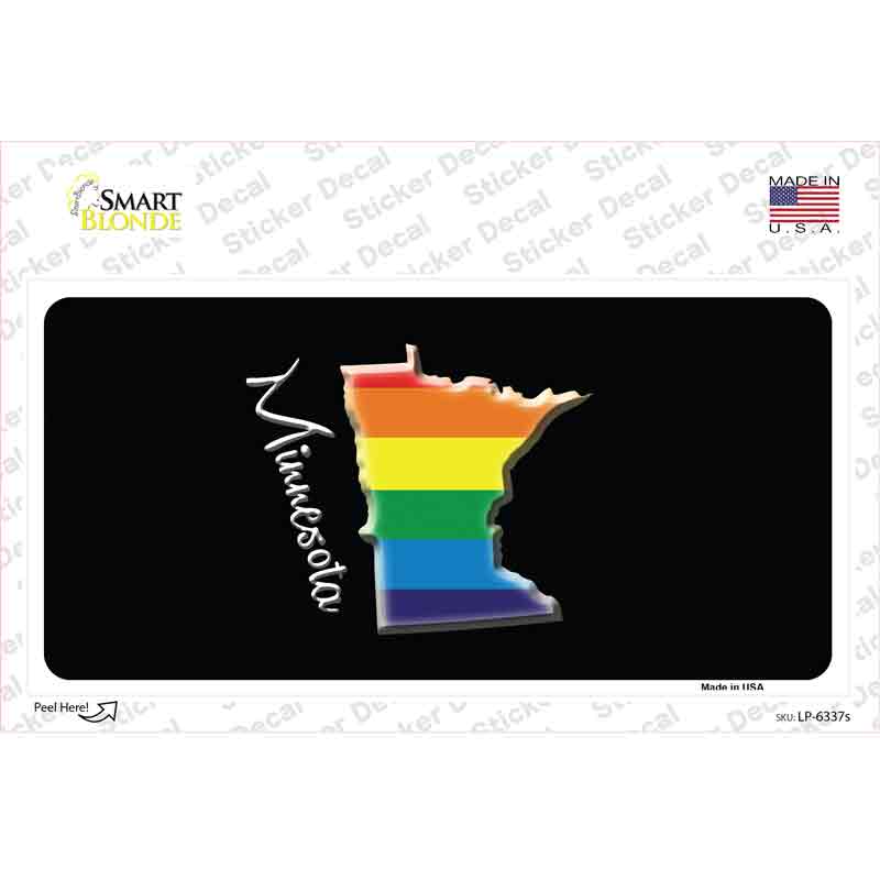 Minnesota Rainbow Novelty Sticker Decal Small