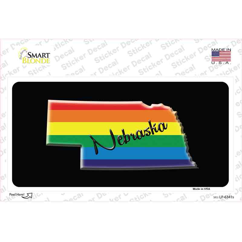 Nebraska Rainbow Novelty Sticker Decal Small