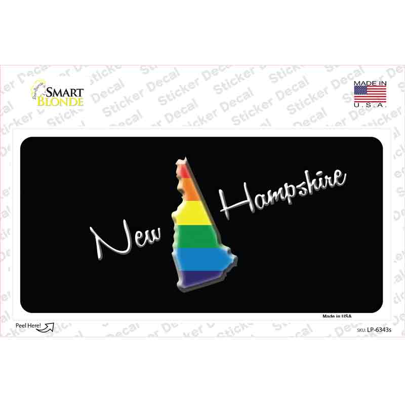 New Hampshire Rainbow Novelty Sticker Decal Small