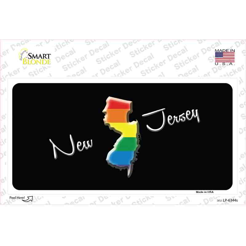 New Jersey Rainbow Novelty Sticker Decal Small