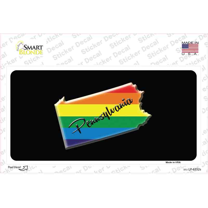 Pennsylvania Rainbow Novelty Sticker Decal Small