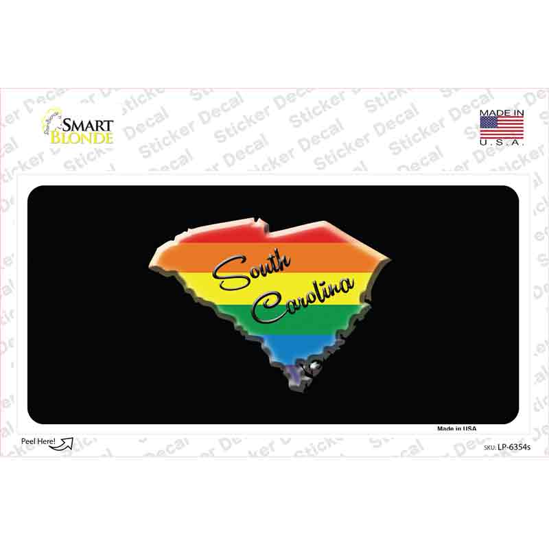 South Carolina Rainbow Novelty Sticker Decal Small