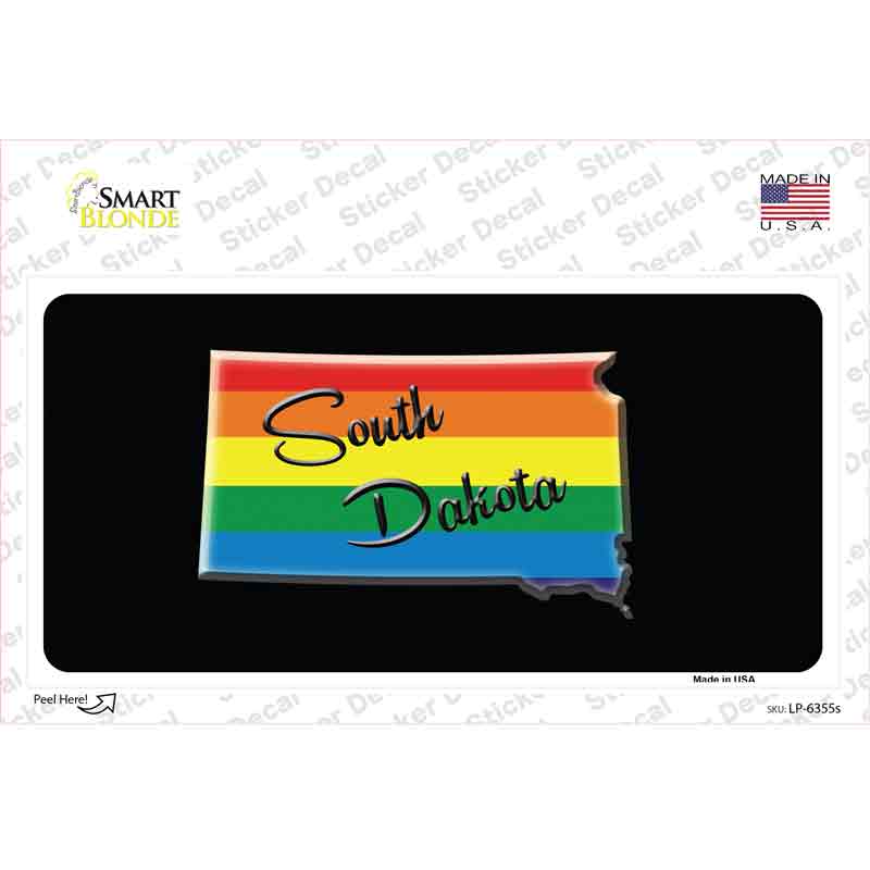 South Dakota Rainbow Novelty Sticker Decal Small