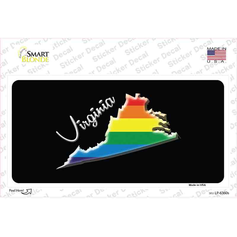 Virginia Rainbow Novelty Sticker Decal Small