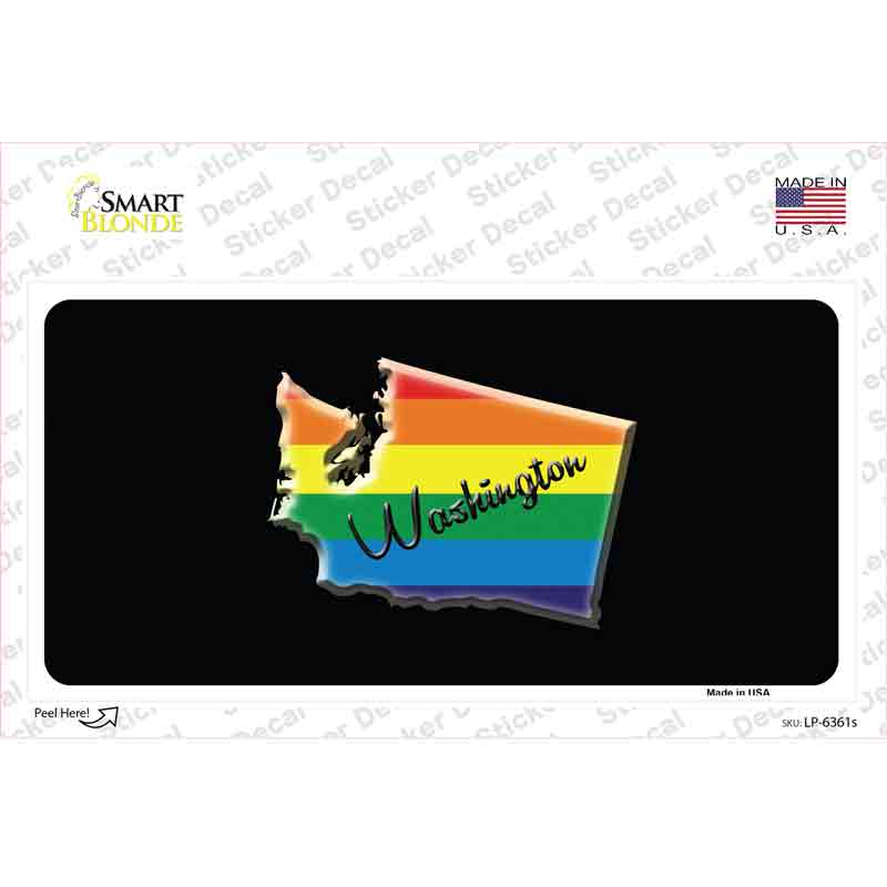 Washington Rainbow Novelty Sticker Decal Small