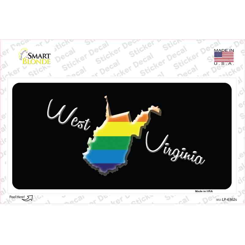 West Virginia Rainbow Novelty Sticker Decal Small