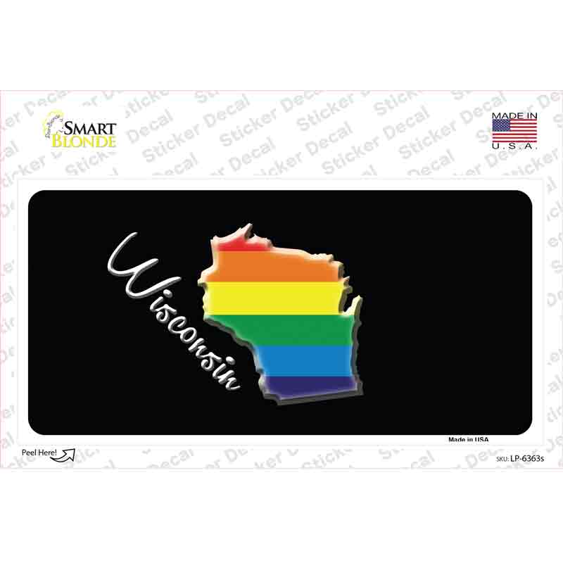 Wisconsin Rainbow Novelty Sticker Decal Small