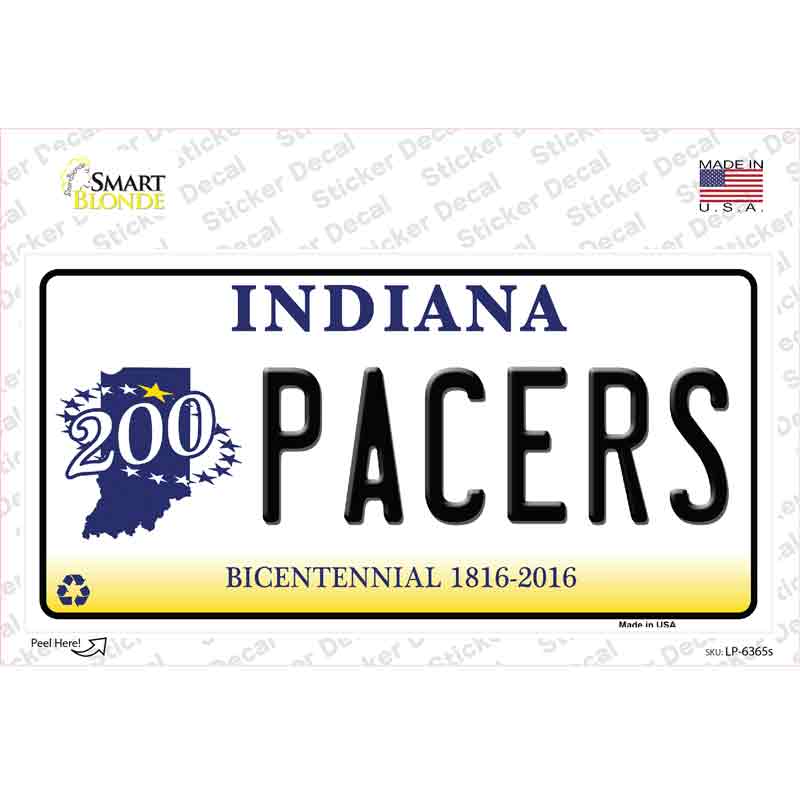 Pacers Indiana Novelty Sticker Decal Small