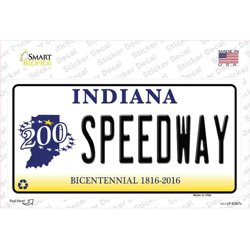 Speedway Indiana Novelty Sticker Decal Small