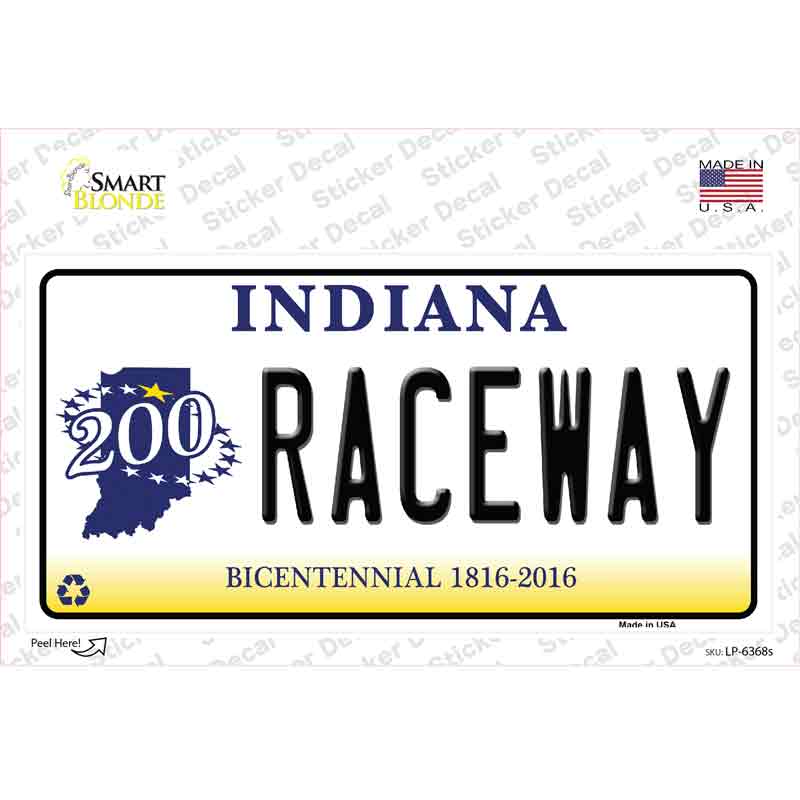 Raceway Indiana Novelty Sticker Decal Small