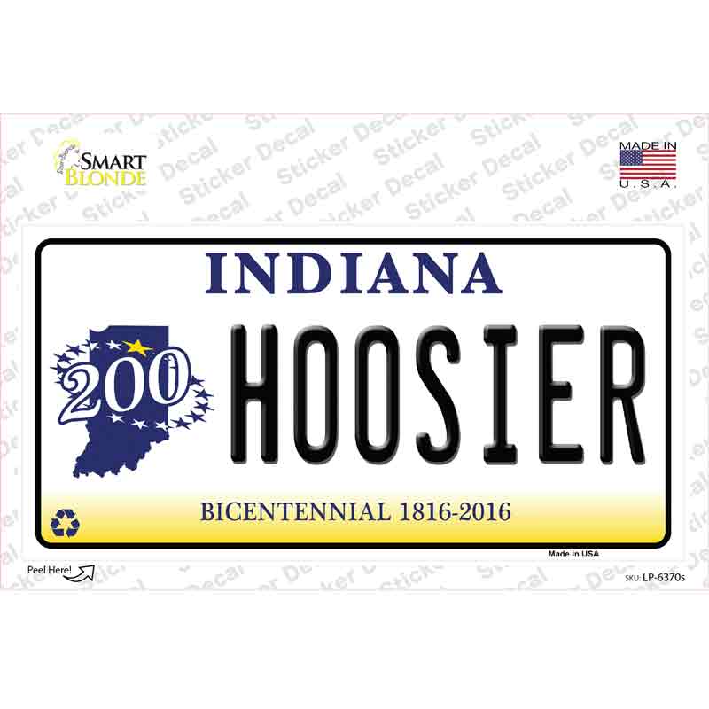 Hoosier Indiana Novelty Sticker Decal