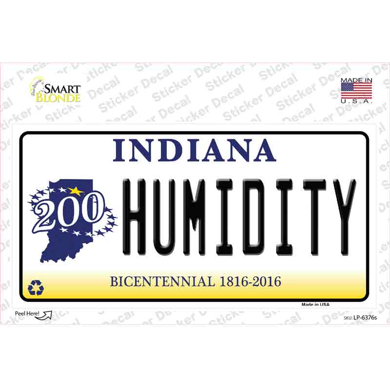 Humidity Indiana Novelty Sticker Decal Small