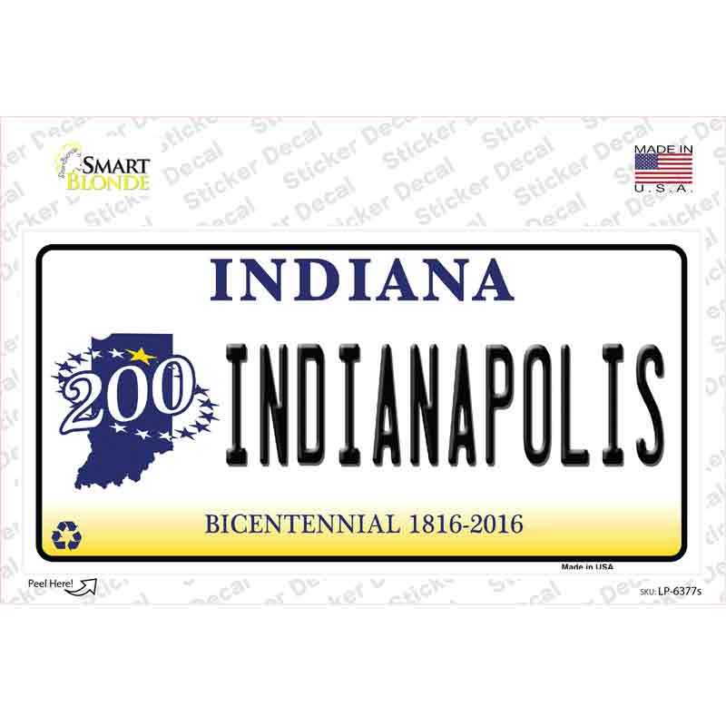 Indianapolis Indiana Novelty Sticker Decal Small