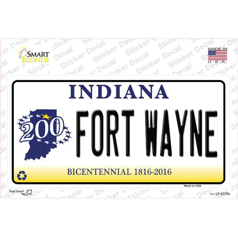 Fort Wayne Indiana Novelty Sticker Decal Small