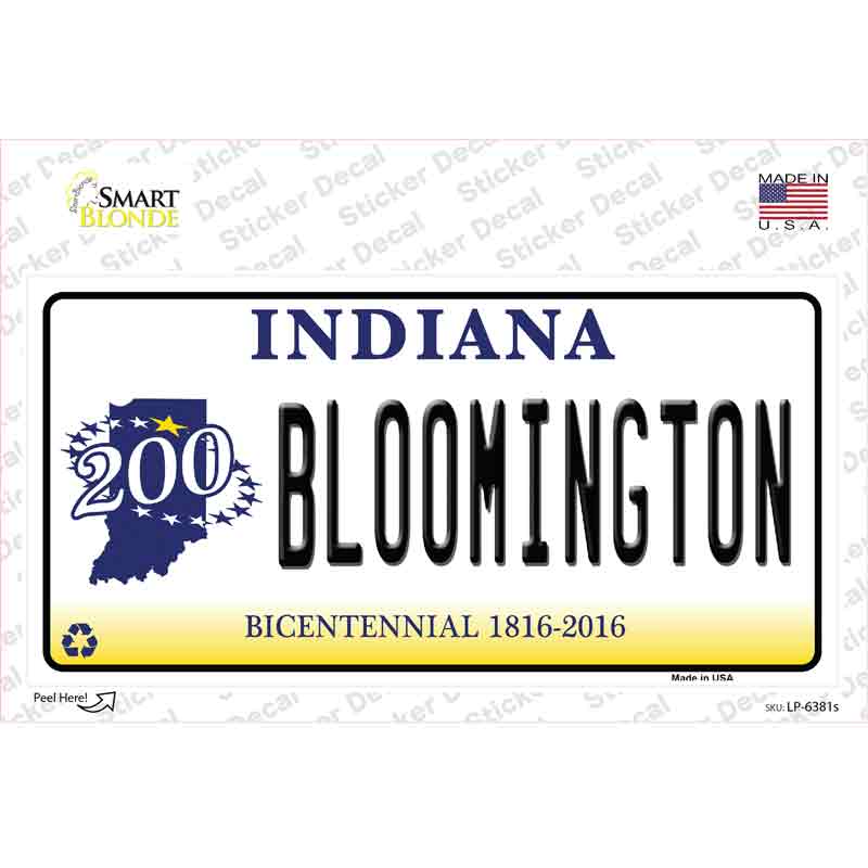 Bloomington Indiana Novelty Sticker Decal Small