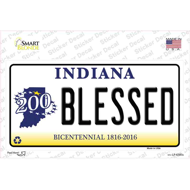 Blessed Indiana Novelty Sticker Decal Small