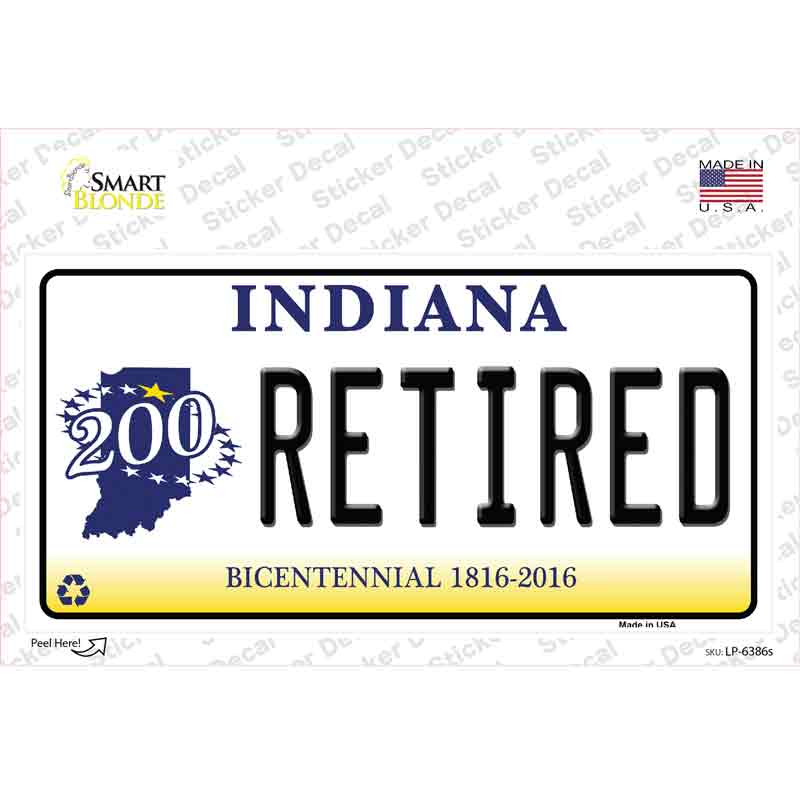 Retired Indiana Novelty Sticker Decal Small