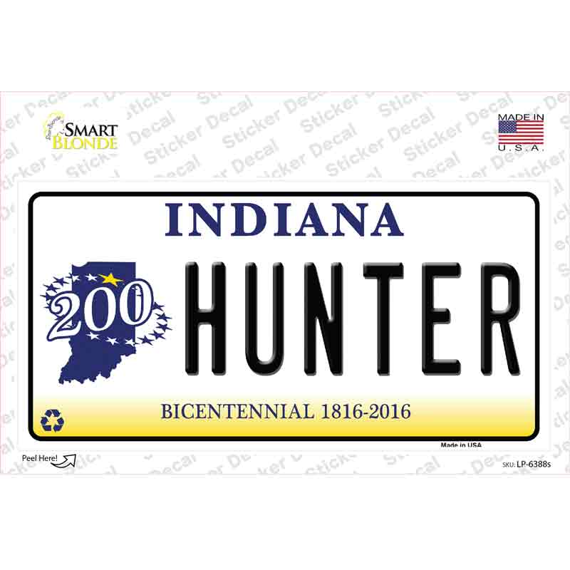 Hunter Indiana Background Novelty Sticker Decal