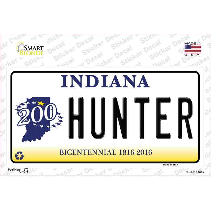 Hunter Indiana Background Novelty Sticker Decal Small