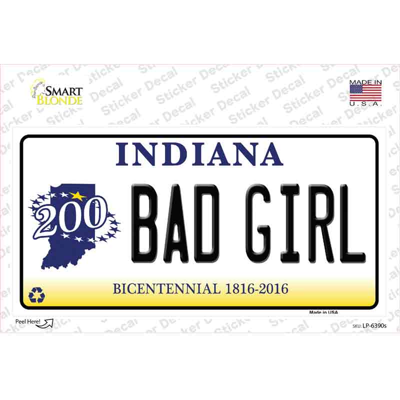 Bad Girl Indiana Novelty Sticker Decal Small