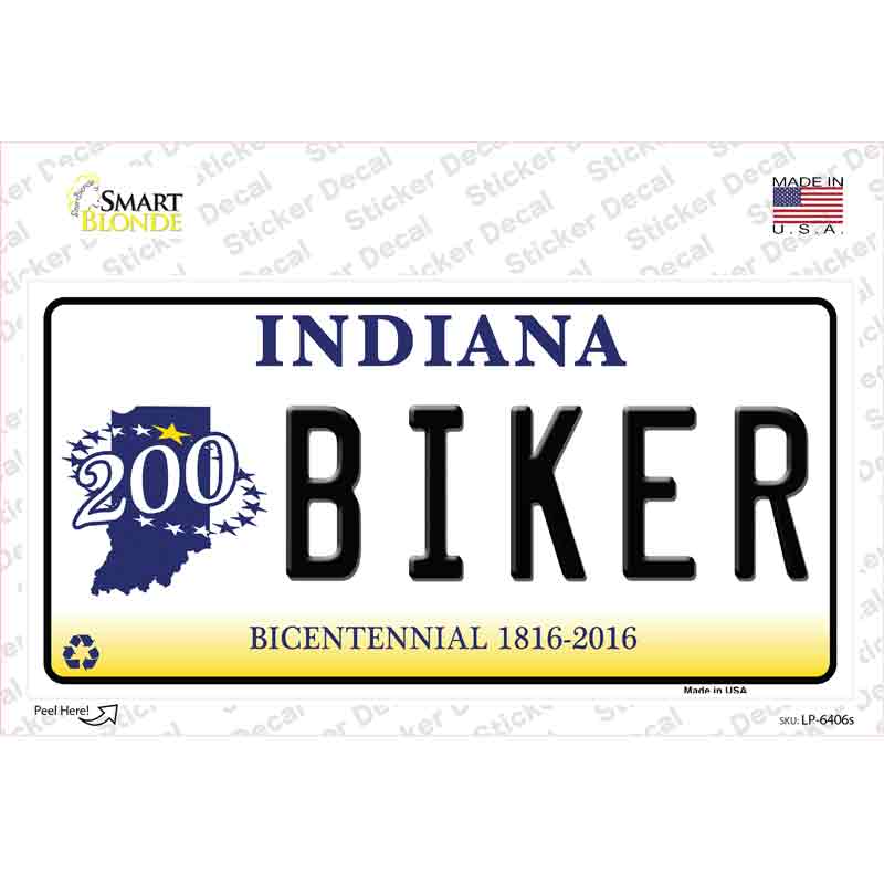 Biker Indiana Novelty Sticker Decal Small