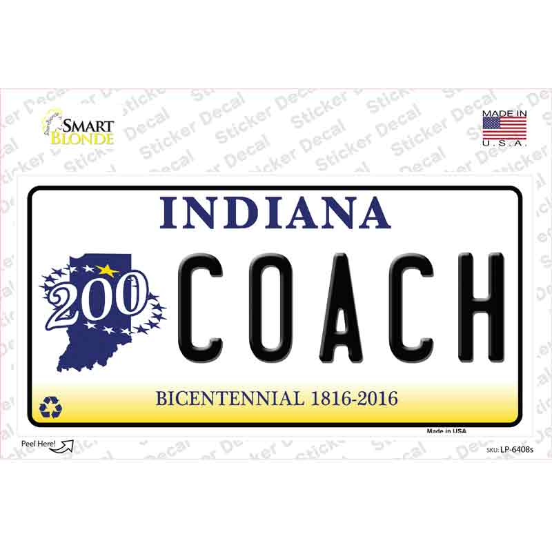 Coach Indiana Novelty Sticker Decal Small