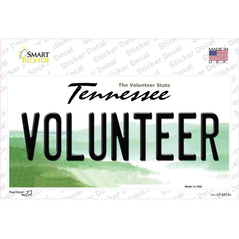 Volunteer Tennessee Novelty Sticker Decal Small