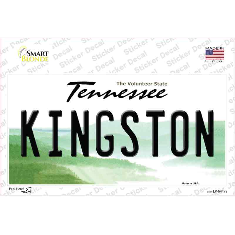 Kingston Tennessee Novelty Sticker Decal Small