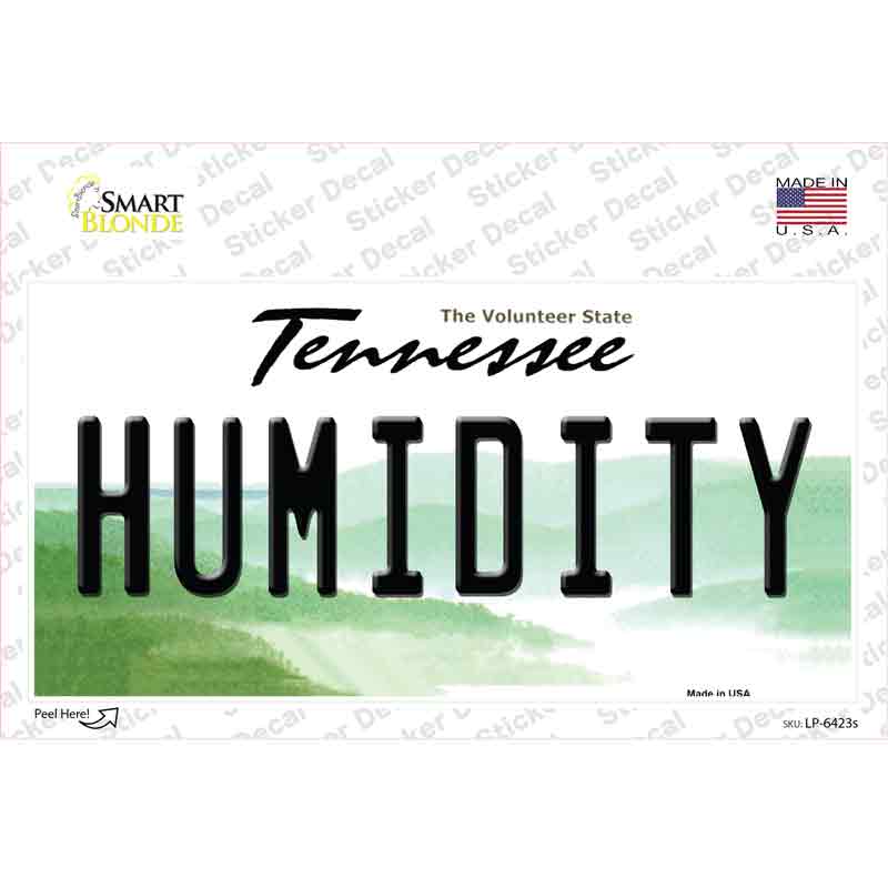 Humidity Tennessee Novelty Sticker Decal Small