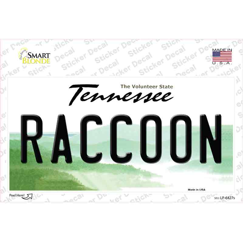 Raccoon Tennessee Novelty Sticker Decal Small