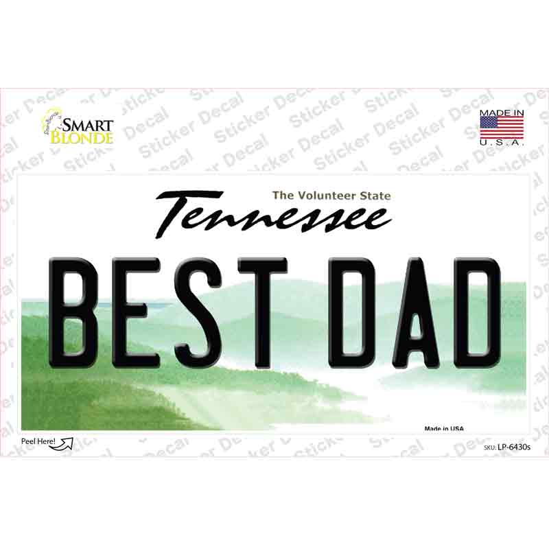 Best Dad Tennessee Novelty Sticker Decal Small