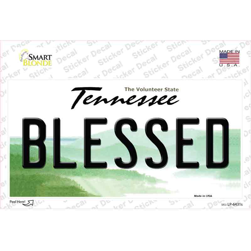 Blessed Tennessee Novelty Sticker Decal Small