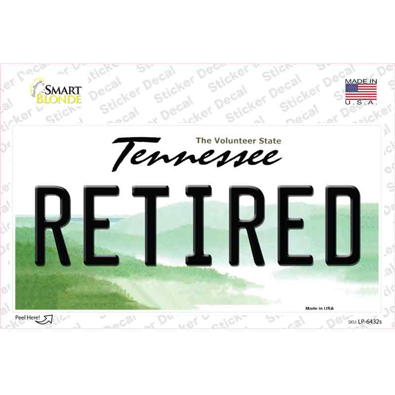 Retired Tennessee Novelty Sticker Decal Small