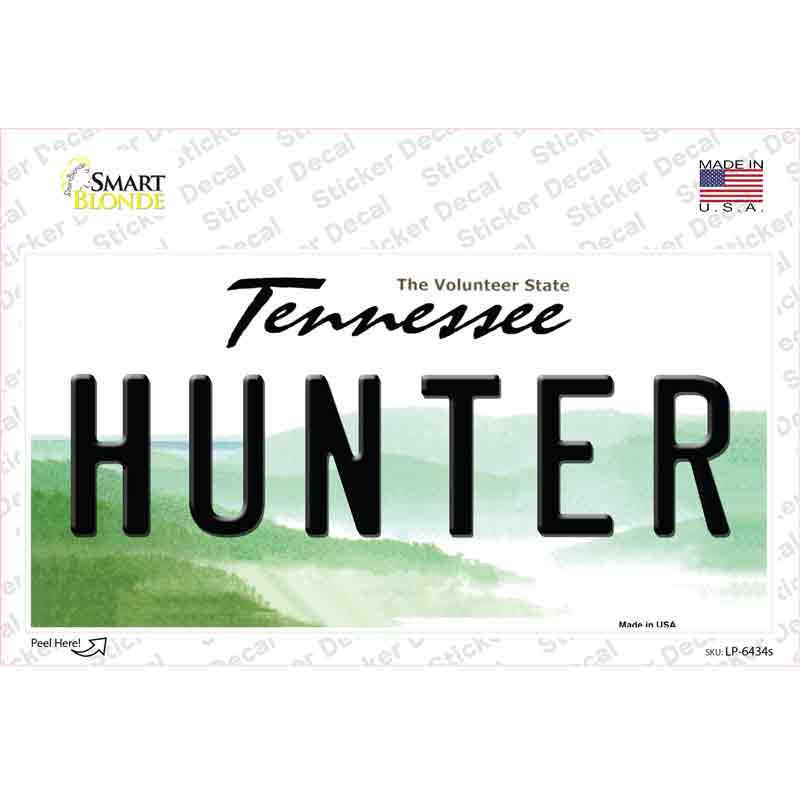 Hunter Tennessee Novelty Sticker Decal Small