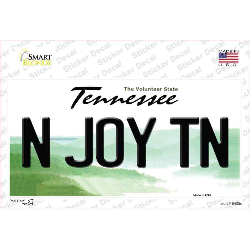 N Joy Tennessee Novelty Sticker Decal Small