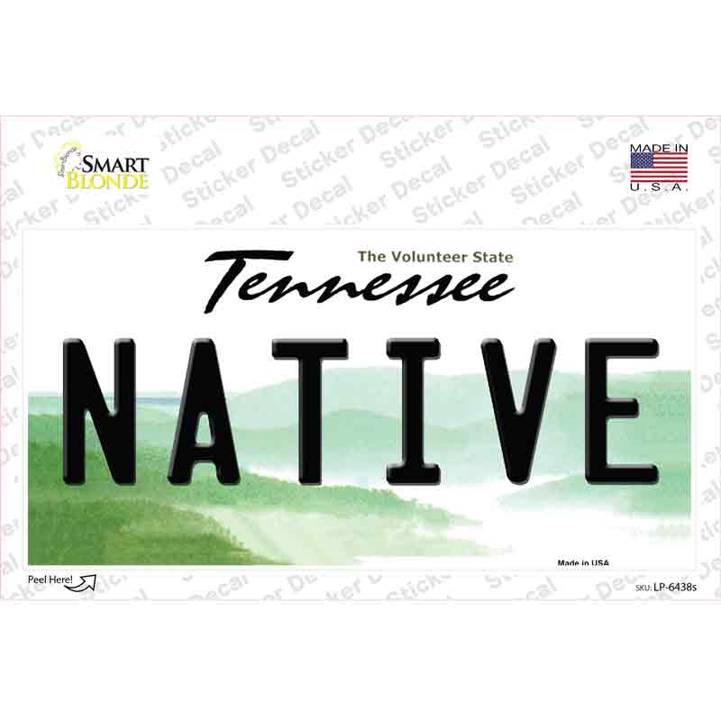 Native Tennessee Novelty Sticker Decal Small